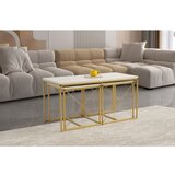 Hanah home defne - gold, marble goldmarble coffee table set | ePonuda.com