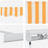 vidaXL Ročna vlečna tenda oranžna in bela 500x300 cm | Shoptok.si