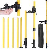 Rosfix TELESKOPSKI STOJALO 420 CM – STATIV ZA LASERSKO NIVELIRKO Z 1/4" IN 5/8" NAVOJEM | ALUMINIJ, 6 MODULOV, LIBELA | ZA GRADBENIŠKE MERITVE, (5000075895) | Shoptok.si