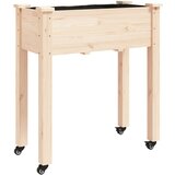 Maison Chic korito - Lonček za rože s podlogo in kolesi 71x37x80 cm trden les jelke, (22057449) Cene