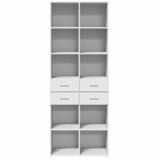  Visoka komoda bijela 70 x 42,5 x 185 cm od konstruiranog drva | Eponuda.ba
