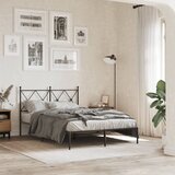 Maison Chic Kovinski Posteljni okvir - Dvoposteljna postelja - Zakonska postelja z vzglavjem črn 120x200 cm, (21692941) | Shoptok.si
