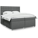 vidaXL Krevet s oprugama i madracem tamnosivi 200 x 200 cm od tkanine | shoptok.hr
