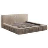 Makamii Bež tapecirani bračni krevet s prostorom za odlaganje s okvirom od letvica 160x200 cm Keoni - | shoptok.hr