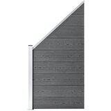  Set WPC ograda 2 kvadratne + 1 kosa 446 x 186 cm sivi | Eponuda.ba