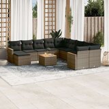 vidaXL 12-dijelni set vrtnih sofa od poliratana s jastucima sivi | shoptok.hr