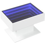  Stolić za kavu s LED bijeli 70x50x45 cm od konstruiranog drva | shoptok.hr