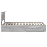  Krevetna konstrukcija Sivi Sonoma i srebrna 75 x 190 cm | shoptok.hr