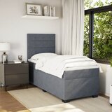 Box spring krevet s madracem tamnosivi 90x200 cm baršunasti | shoptok.hr