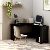  Kutni radni stol visoki sjaj crni 120 x 140 x 75 cm od iverice | shoptok.hr