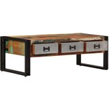 vidaXL Klubska mizica s 3 predali trden predelan les 100x50x35 cm | Shoptok.si
