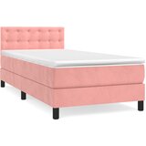 Box spring krevet s madracem ružičasti 90x200 cm baršunasti | shoptok.hr