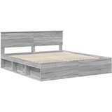  Krevetna konstrukcija s uzglavljem Siva Sonoma 200 x 200 cm | shoptok.hr