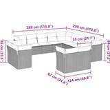  13-dijelni set vrtnih sofa poliratan s jastucima svijetlosivi | shoptok.hr