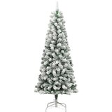 vidaXL Umetno Zložljivo Božično Drevo Zelena in bela 210 cm PVC | Shoptok.si