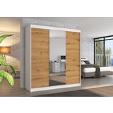 ADRK GARDEROBNA OMARA SANTIAGO 200 CM (VE BARV)-Bela/artisan Cene