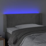  LED uzglavlje svjetlosivo 103x16x78/88 cm baršunasto | shoptok.hr