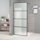 vidaXL Pregrada za tuš črna 90x195 cm motno ESG steklo Cene