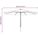  Vrtni suncobran s drvenom šipkom 350 cm boja cigle | shoptok.hr
