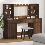  Toaletni stol s LED svjetlima Smeđi hrast 158 5x41x135 cm u