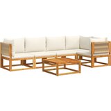  The Living Store Vrtna sedežna garnitura 6-delna z blazinami trden akacijev les - Vrtna Sedežna Garnitura, (21459488) | Shoptok.si