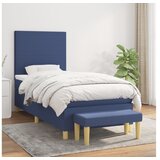 vidaXL Box spring postelja z vzmetnico modra 100x200 cm blag Cene