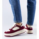 Gemre Burgundy and white platform sneakers Pomona | Shoptok.si
