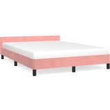 Maison Chic Posteljni okvir - Dvoposteljna postelja - Zakonska postelja z vzglavjem brez vzmetnice roza 140x200cm žamet, (21693396) | Shoptok.si
