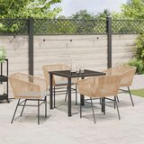 vidaXL Set 3 Rjava PE ratan Srednje Zunanja stol Kvadratni Moderni | Shoptok.si