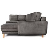 Bonami Selection Siva sklopiva kutna garnitura od samta (s lijevim kutom/u obliku slova "U") Tori – | shoptok.hr
