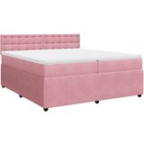 vidaXL Box spring postelja z vzmetnico roza 200x200 cm žamet, (21309824) Cene