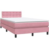 Box Spring krevet s madracem i LED ružičasti 120x220 cm samt | shoptok.hr