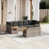 vidaXL 9-dijelni set vrtnih sofa od poliratana s jastucima sivi | shoptok.hr