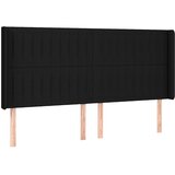  LED uzglavlje crno 183 x 16 x 118/128 cm od tkanine | shoptok.hr