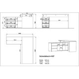 Germania Pisalna miza z mizno ploščo v hrastovem dekorju 145x146 cm Lissabon – | Shoptok.si