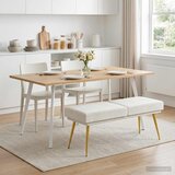  Klupa s dvostrukim slojem Krem 120 x 45 x 46 cm Baršun | Eponuda.com