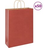 vidaXL Papirnate vrećice 50 kom s ručkama crvene 32x12x42 cm | shoptok.hr