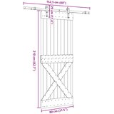  Klizna vrata NARVIK Prirodna i crna 80 x 210 cm (152,5 cm) | shoptok.hr