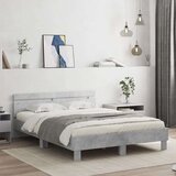 vidaXL Okvir kreveta s uzglavljem siva boja betona 150 x 200 cm drveni | shoptok.hr