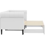  Dnevni krevet na razvlačenje bijeli 90 x 200 cm od umjetne kože | shoptok.hr