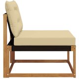  Sekcionalna sofa Prirodna 79 x 83 x 73 cm Čvrsto drvo akacije - Prirodno i bež 1x srednji | shoptok.hr