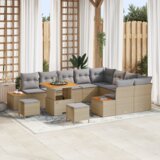  Set vrtnih sofa od 12 dijelova s jastucima bež poli ratan akacija | shoptok.hr