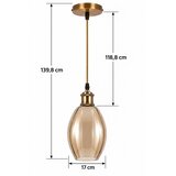  BRILAGI-LED Luster na sajli RETRO GLASS 1xE27/60W/230V prečnik 17 cm zlatna/dimljeno bež Slike