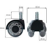 Livetastic Set Kolesc Za Vrtljivi Stol Universal, Srebrna, 5-Delni | Shoptok.si