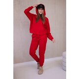 Kesi Insulated set with a sweatshirt with a tie at the bottom in red | Shoptok.si