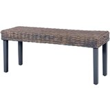  Klupa siva 110 cm prirodni ratan kubu i masivno drvo manga | shoptok.hr