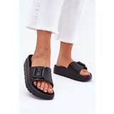 EVENTO Womens Foam Slippers On Platform With Buckle Black Viasara | Eponuda.ba