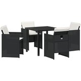vidaXL set od 5 delova za obedovanje u vrtu s jastučićima crni poli ratan | shoptok.hr