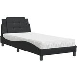  The Living Store Postelja z vzmetnico črna 90x200 cm umetno usnje - Postelja, (21500998) | Shoptok.si