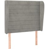 Uzglavlje s ušima svjetlosivo 103x23x118/128 cm baršunasto | shoptok.hr